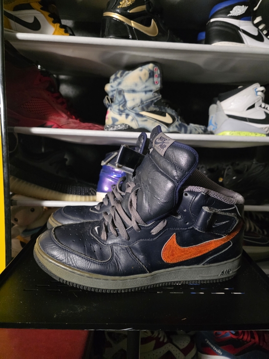 Nike Other - 🔥 Nike Air Force 1 High-Top Premium  Sneakers with Orange Swoosh Size 14